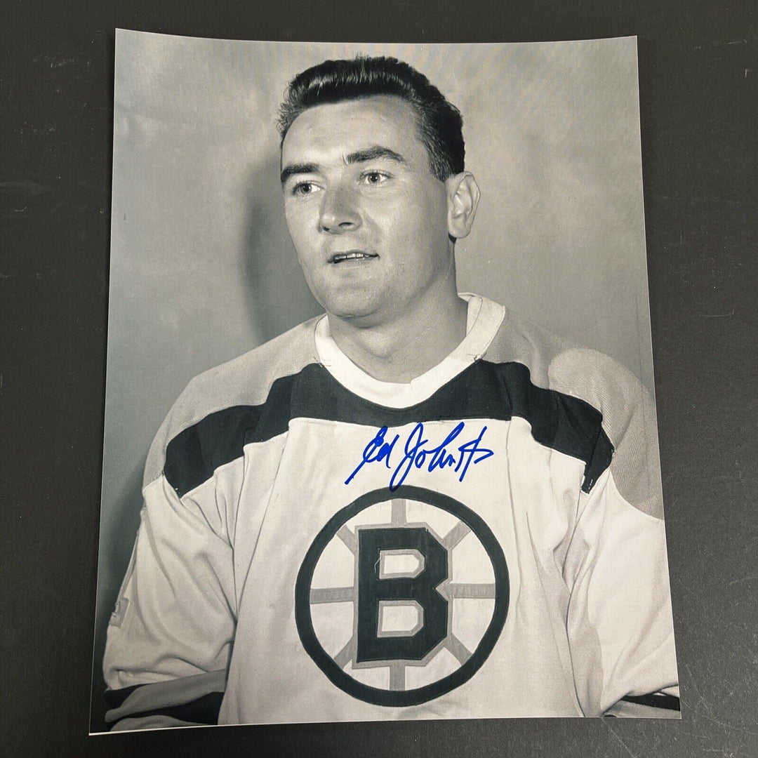 Ed Johnston Signed 8x10 Boston Bruins Sportsworld