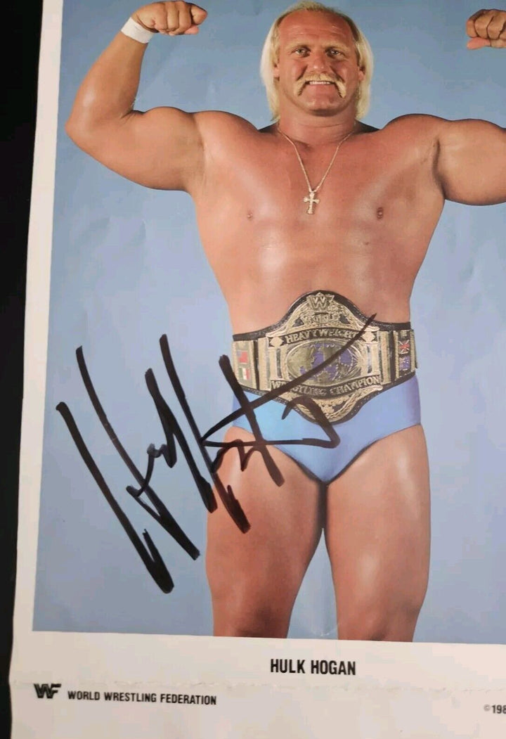 Hulk Hogan 1987 WWF Titan Sports Signed Promotional Photo BAS