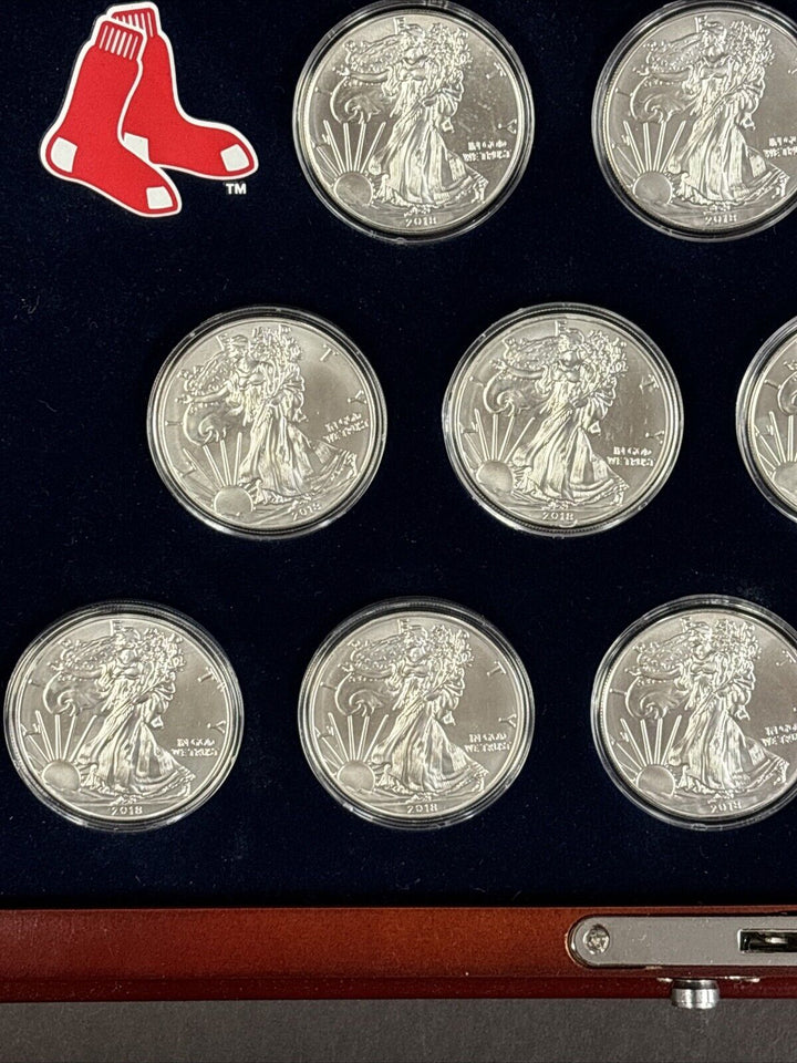 2018 PCS Boston Red Sox 12 Silver Eagle Coin Set 304/2018 Betts Devers Sale