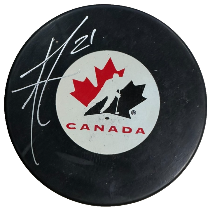 Andrew Ference Autographed Team Canada Hockey Puck JSA