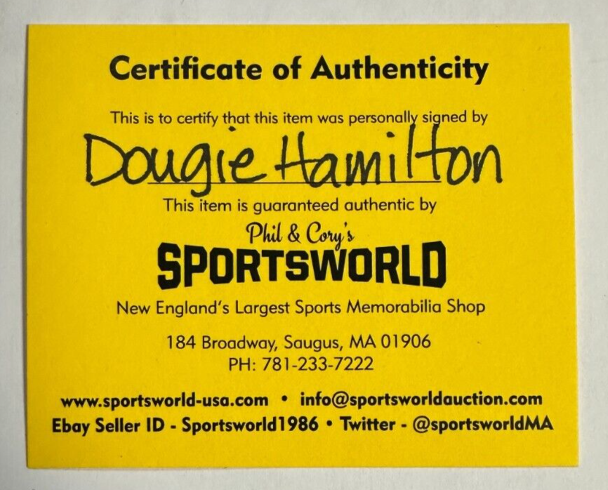 Dougie Hamilton Autographed 2013 Stanley Cup Playoffs Official Game Puck Bruins