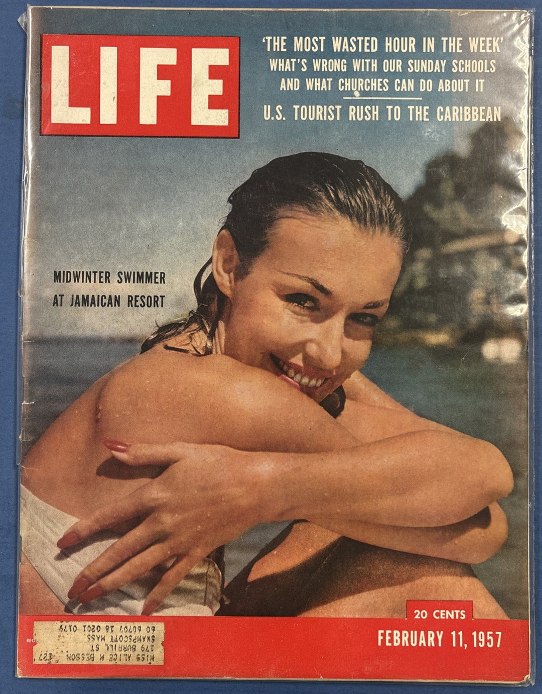 Life Magazine Vintage Midwinter Swimmer At Jamaican Resort February 11 1957