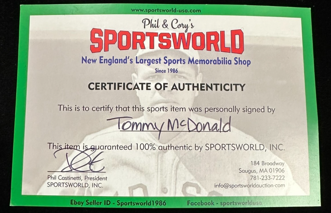 Tommy McDonald Autographed Pro Football Hall of Fame Baseball Hat Eagles