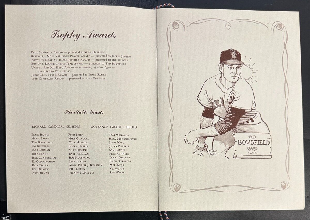 Jan 29, 1959 20th Annual Baseball Writers Association America Dinner Program