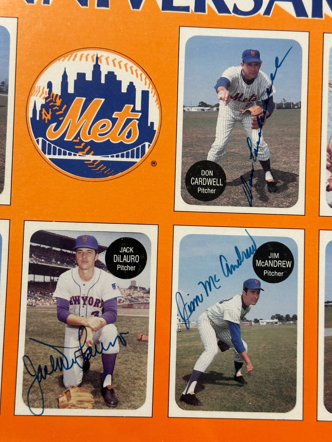 1969 New York Mets 20th Anniversary Autographed Print Framed Koosman Agee Jones