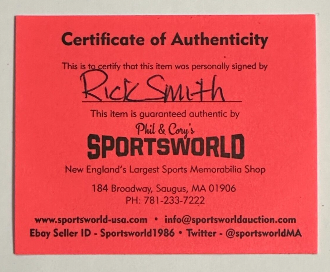 Rick Smith Autographed Boston Bruins Hockey Puck NHL