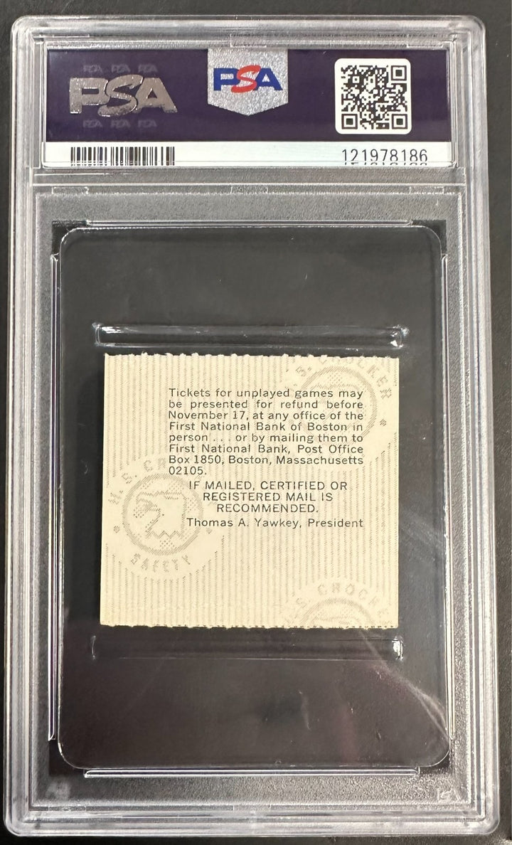 Carlton Fisk Autographed 1975 World Series Game 6 Ticket Stub PSA 6 W/ 10 Auto