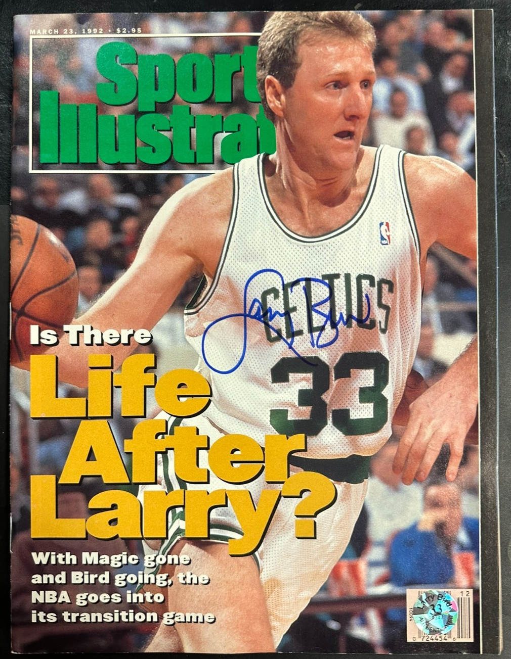 Larry Bird Autographed 3/23/1992 Sports Illustrated No Label Bird Hologram