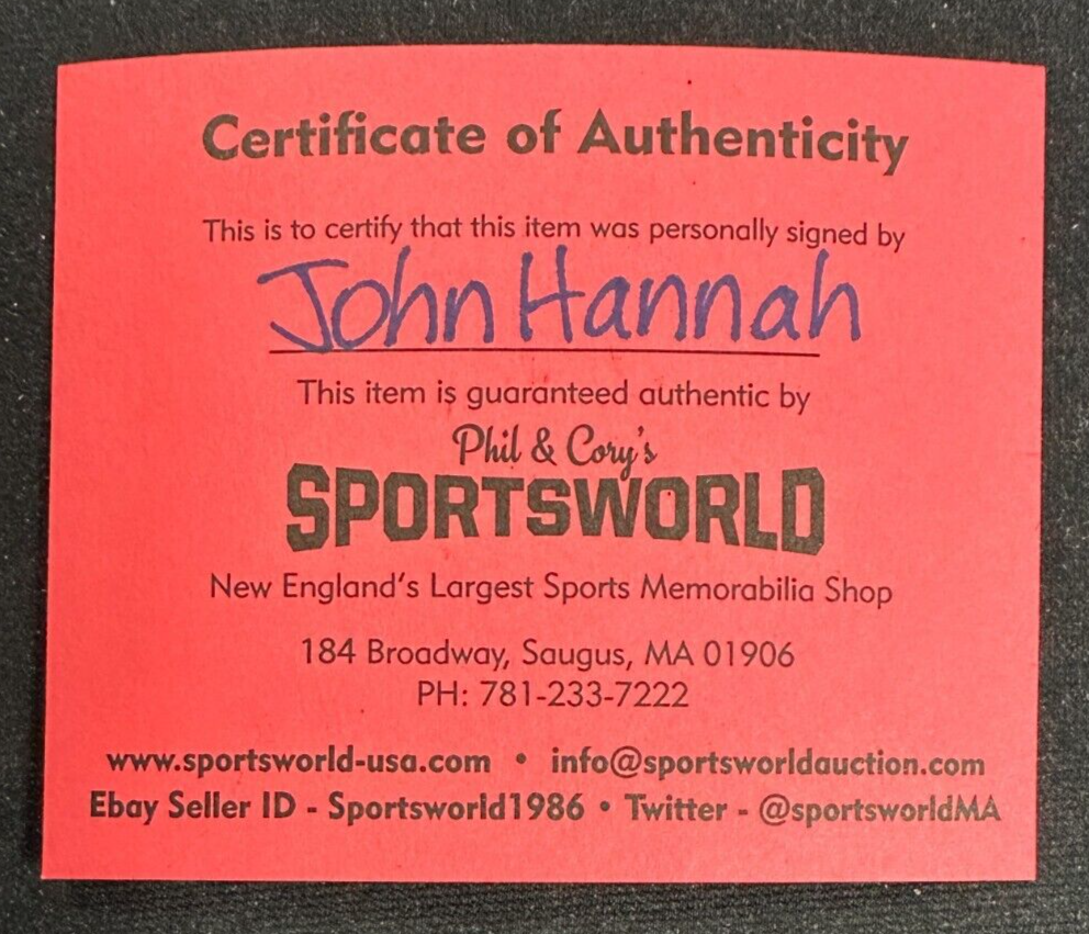 John Hannah Signed Official American League Baseball HOF New England Patriots