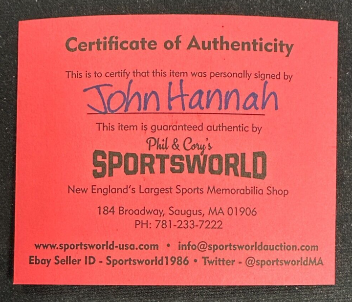 John Hannah Signed Official American League Baseball HOF New England Patriots