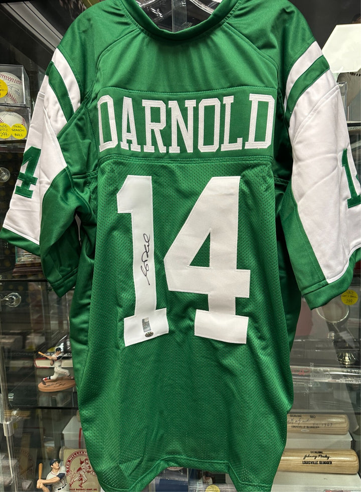 Sam Darnold Autographed New York Jets Custom Jersey Leaf Authentic NFL