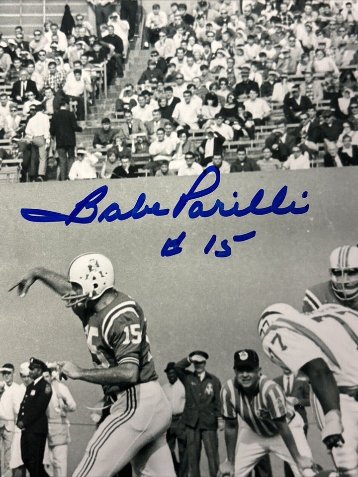 Babe Parilli Autographed Boston Patriots 8x10 Photo Fenway Park BAS