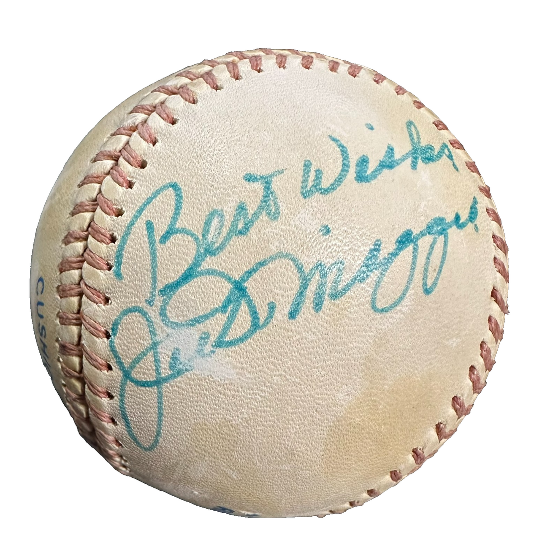 Joe DiMaggio Autographed Official American League Baseball BAS Yankees HOF
