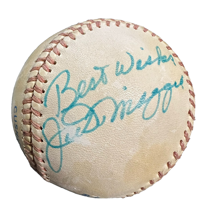 Joe DiMaggio Autographed Official American League Baseball BAS Yankees HOF
