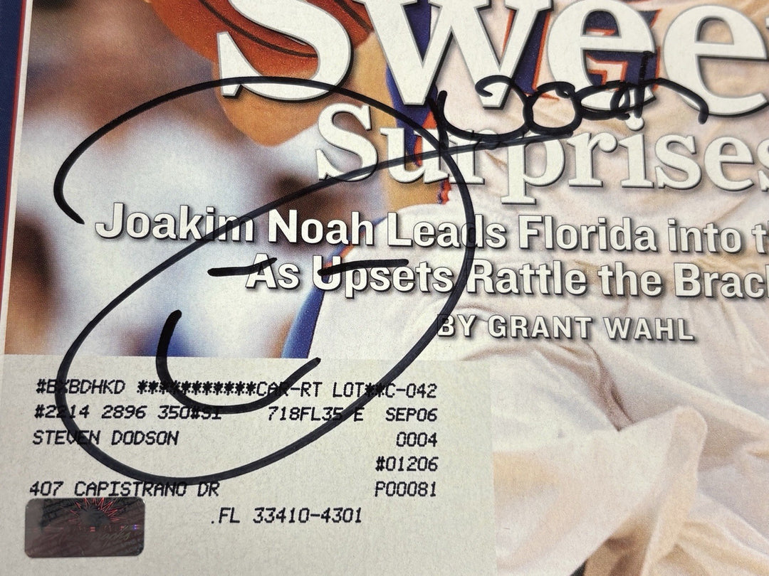 Joakim Noah Signed Sports Illustrated Palm Beach Autographs Florida Gators