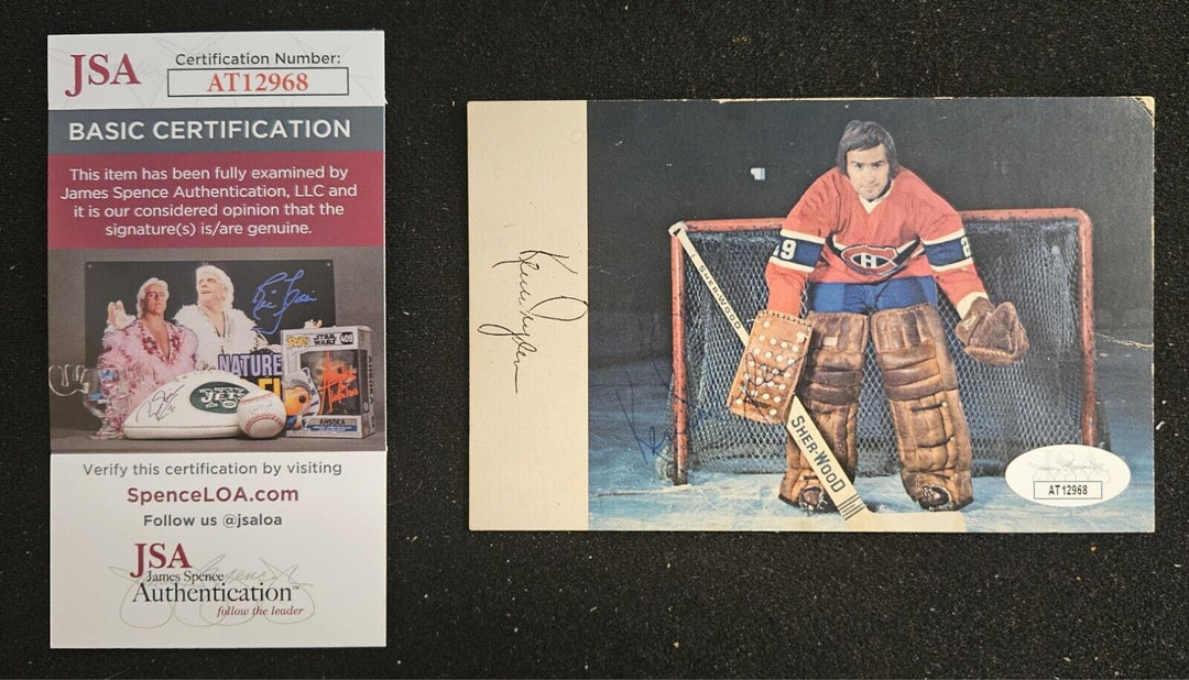 Ken Dryden Signed 1976 Montreal Canadiens Team Post Card JSA COA 