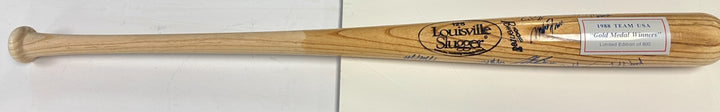 1988 Team USA Baseball Team Autographed Bat Abbott Ventura Nagy Martinez /800