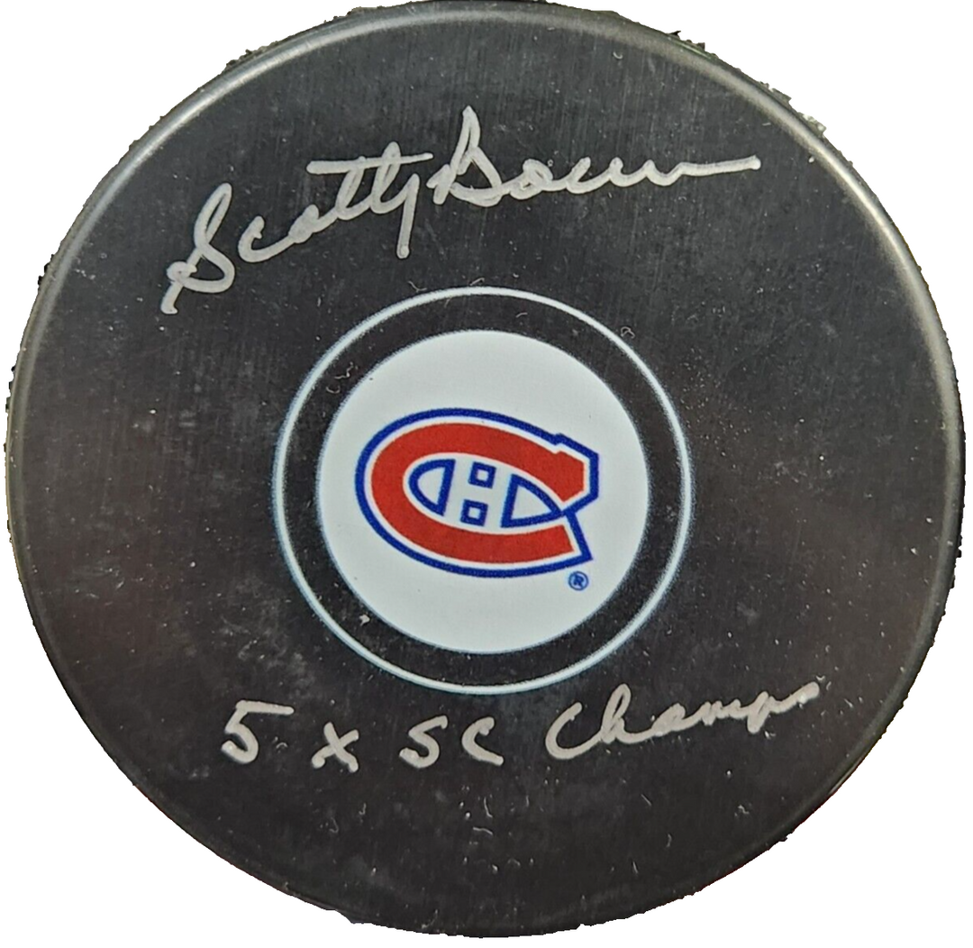 Scotty Bowman Signed Inscribed Montreal Canadiens Hockey Puck HOF JSA COA