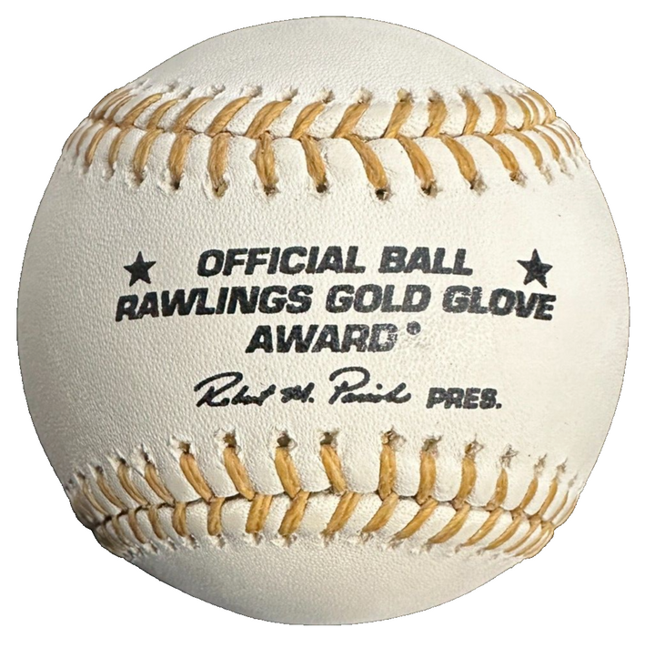 Ellis Burks Autographed Rawlings Gold Glove Baseball W/ 1990 GG Insc Red Sox