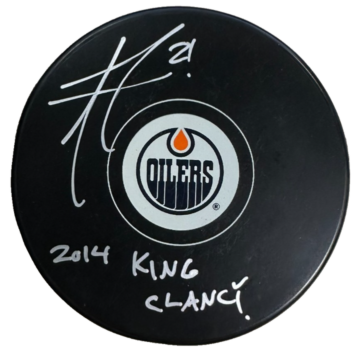 Andrew Ference Autographed Edmonton Oilers Puck JSA W/ 2014 King Clancy Insc