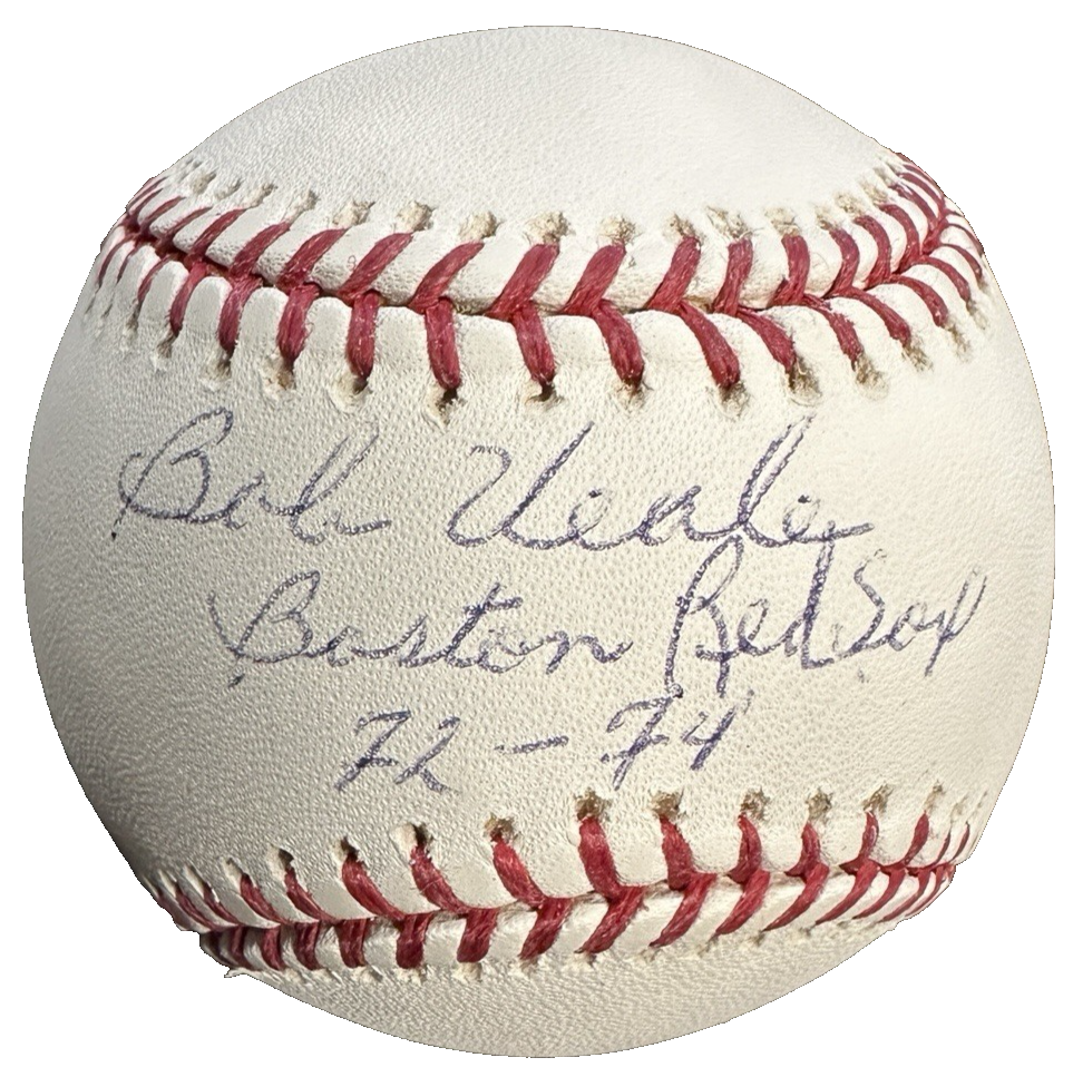 Bob Veale Autographed OML Baseball W/ Boston Red Sox 72-74 Insc