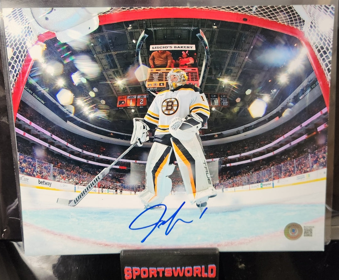 Jeremy Swayman Signed 8x10 Photo Boston Bruins Maine Black Bears Beckett COA