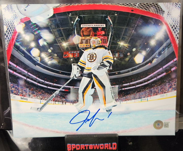 Jeremy Swayman Signed 8x10 Photo Boston Bruins Maine Black Bears Beckett COA