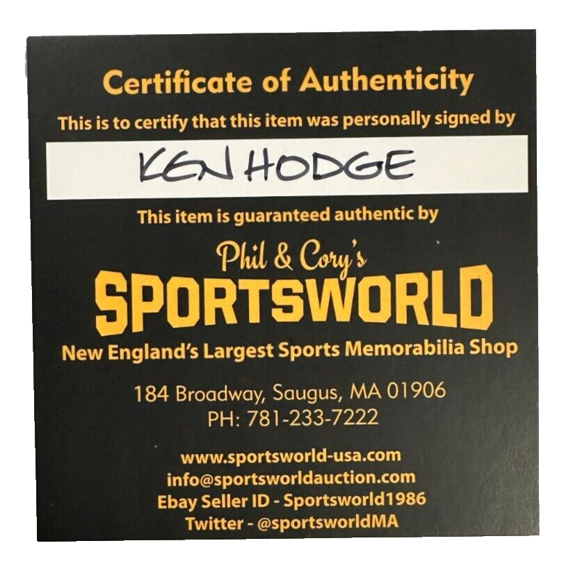 Ken Hodge Autographed Boston Bruins 100th Anniversary Hockey Puck NHL