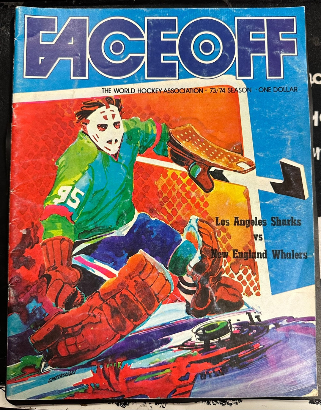 1973-74 New England Whalers & Los Angeles Sharks Program WHA