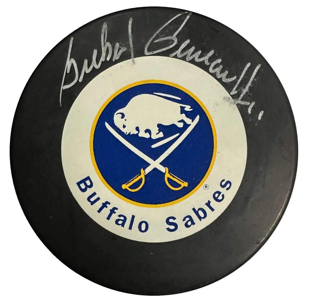Gilbert Perreault Autographed Buffalo Sabres Hockey Puck HOF BAS NHL