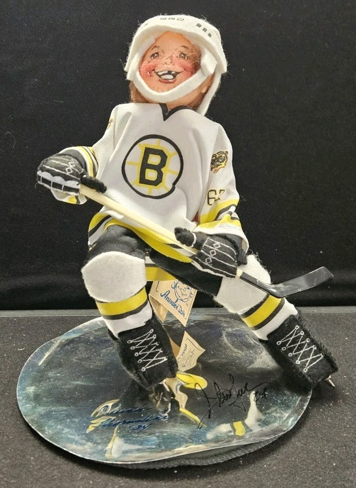 Chuck Thorndike & Steve Leach Signed Boston Bruins Annalee Doll