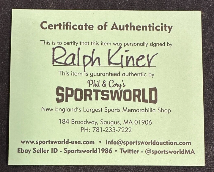 Ralph Kiner Autographed Official National League Baseball W/ HOF 1975 Pirates