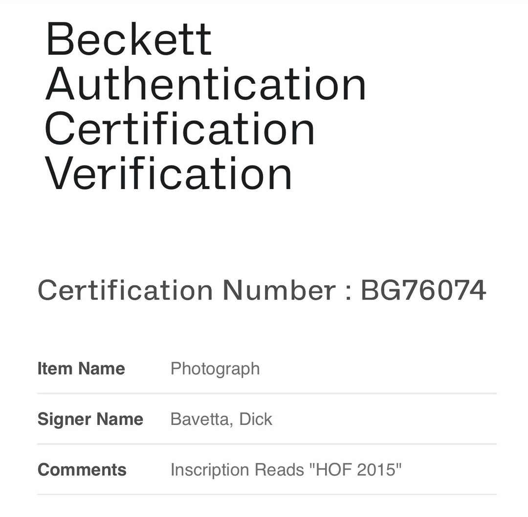 Dick Bavetta Autographed 8x10 Photo W/ HOF 2015 Insc