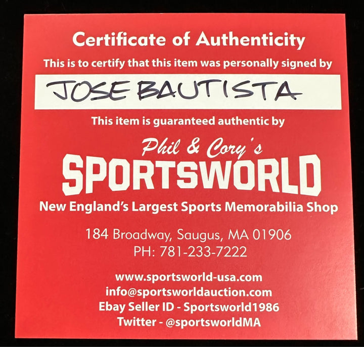 Jose Bautista Autographed Official Major League Baseball Blue Jays