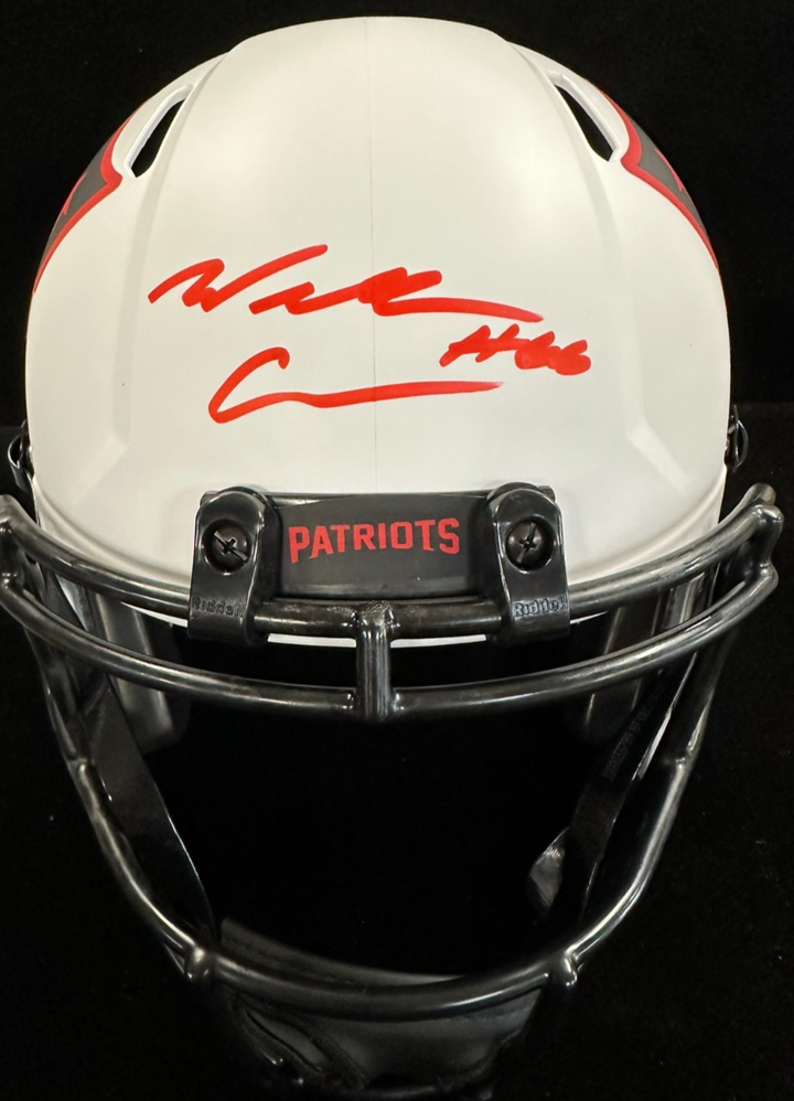 Will Campbell Signed New England Patriots Red Lunar Eclipse Full Size Helmet JSA