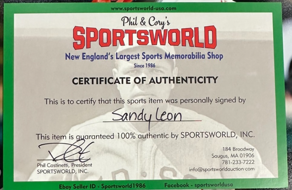 Sandy Leon Autographed Boston Red Sox 8x10 Photo