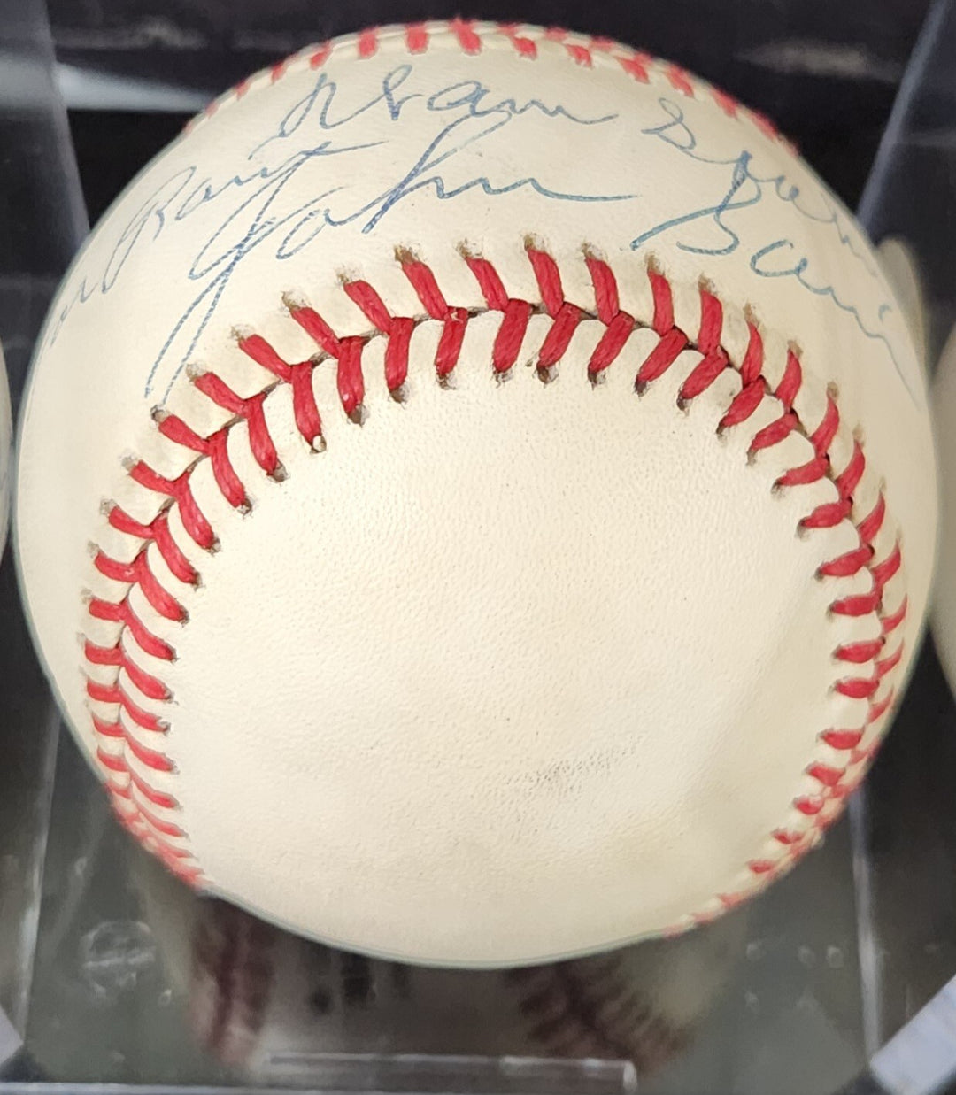 Warren Spahn & Johnny Sain Signed Inscribed  National League Baseball Braves COA