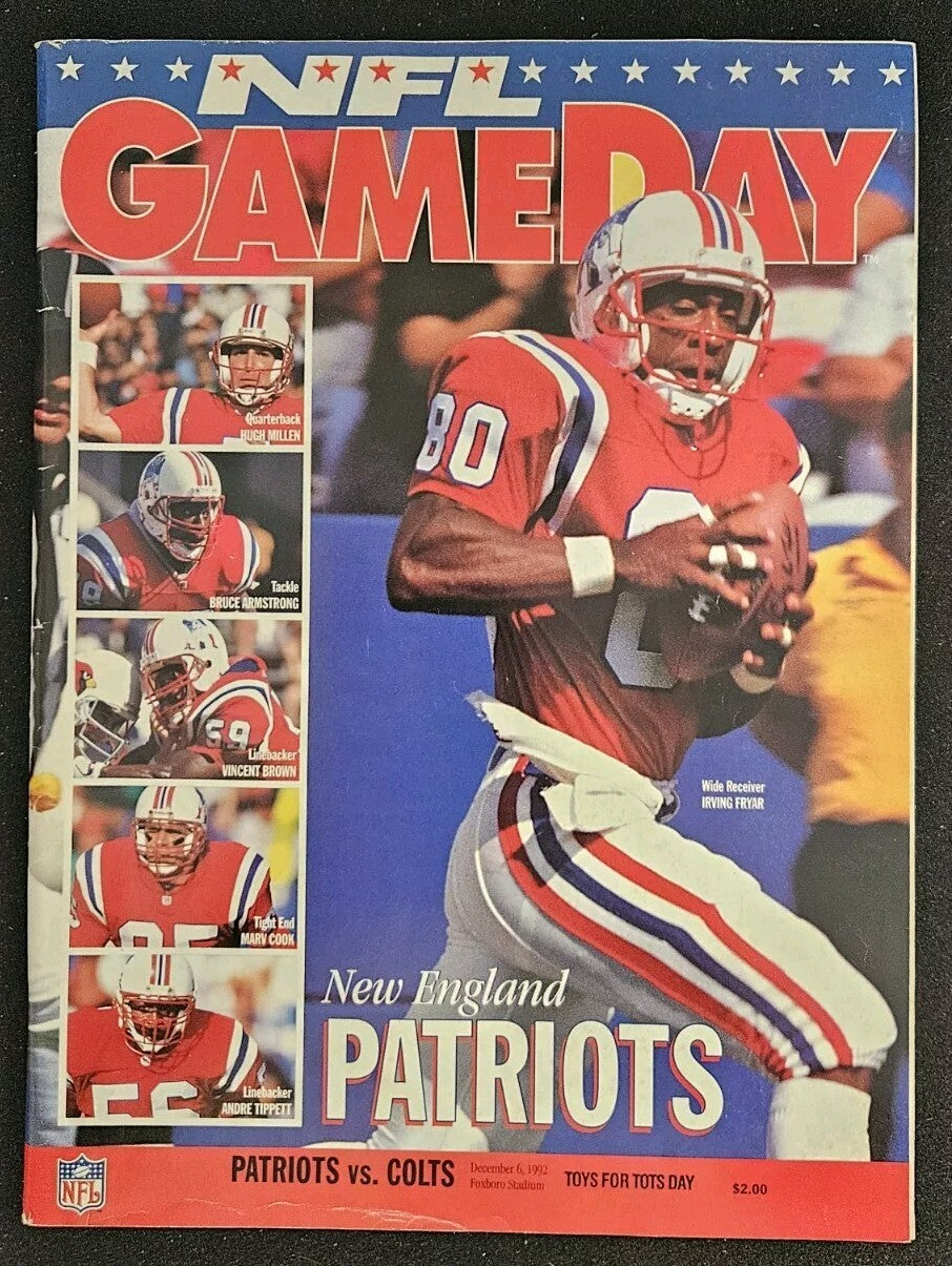 12/6/92 Colts vs. Patriots Game Program & Ticket Stub
