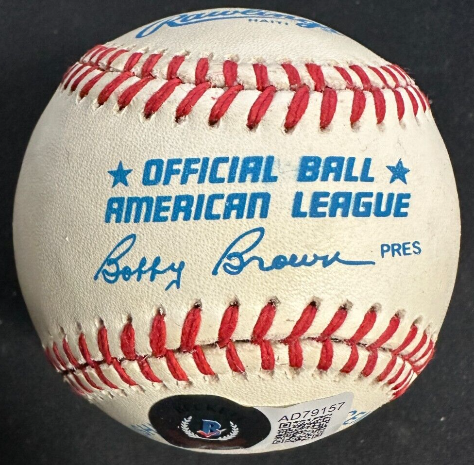 Frank Robinson Autographed American League Baseball Orioles HOF BAS