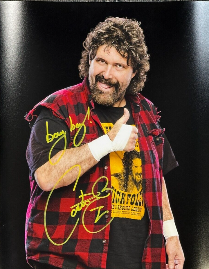 Cactus Jack Autographed 16x20 Photo W/ Bang Bang Insc WWE WWF Mick Foley