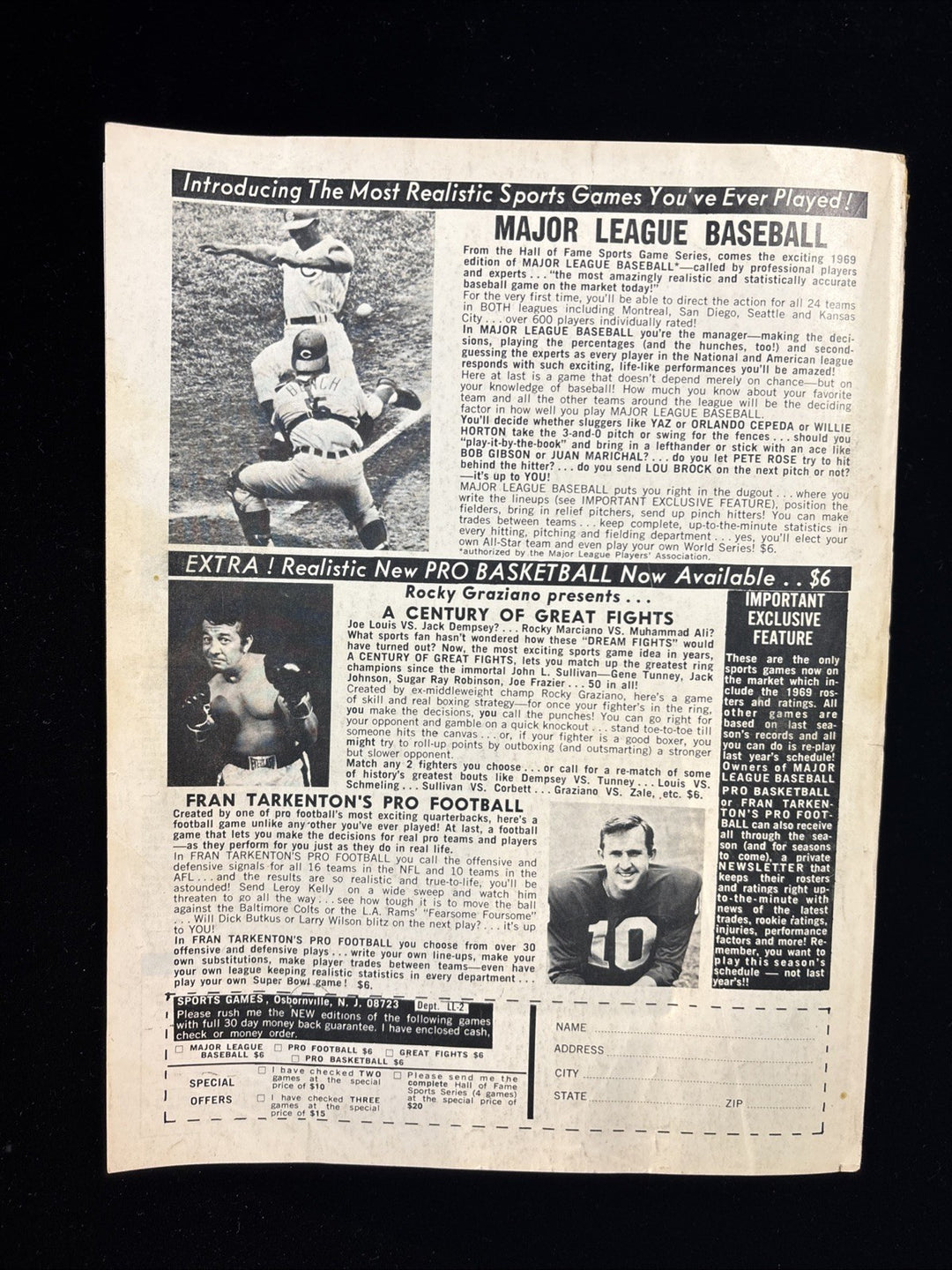 1969 Sports Quarterly Magazine Bob Gibson and Mickey Lolich Cover 