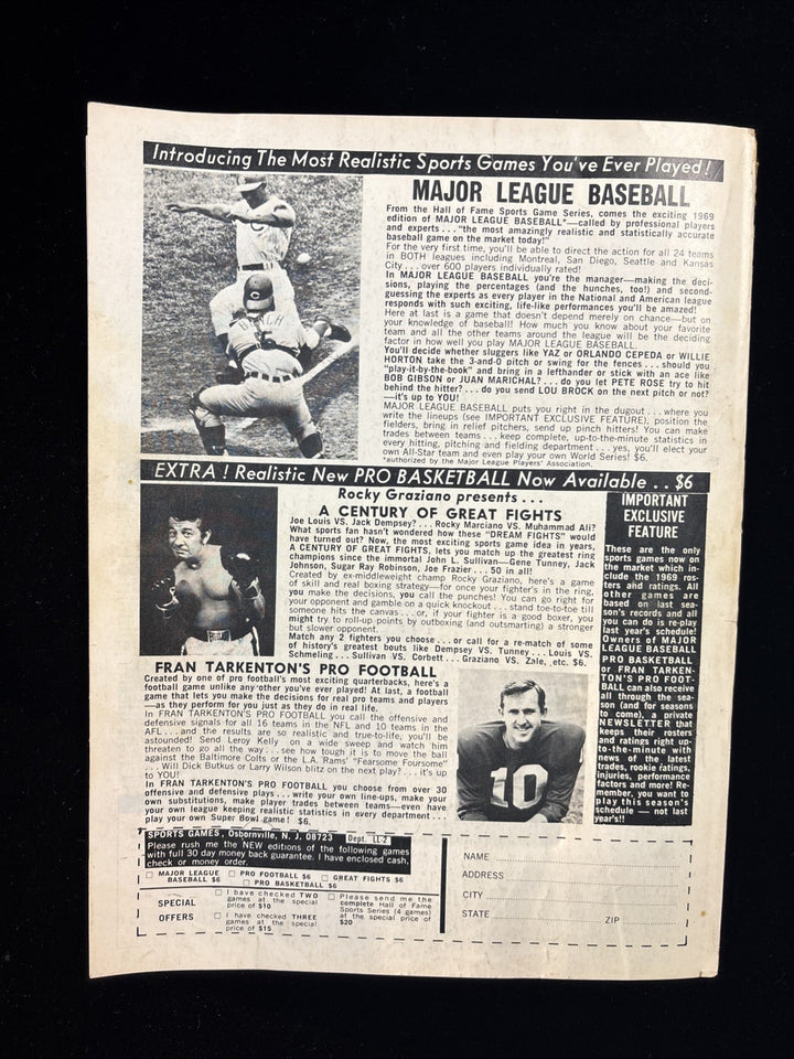 1969 Sports Quarterly Magazine Bob Gibson and Mickey Lolich Cover 