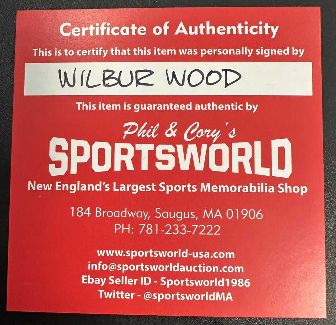 Wilbur Wood Autographed Baseball W/ Last Player to Start Both Ends of DH 1973