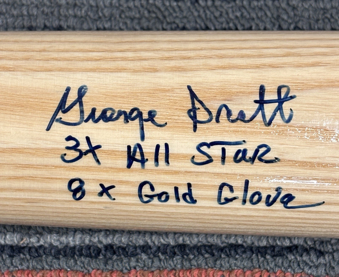 George Scott Autographed Bat W/3x All Star & 8x Gold Glove Inscribed BAS Red Sox