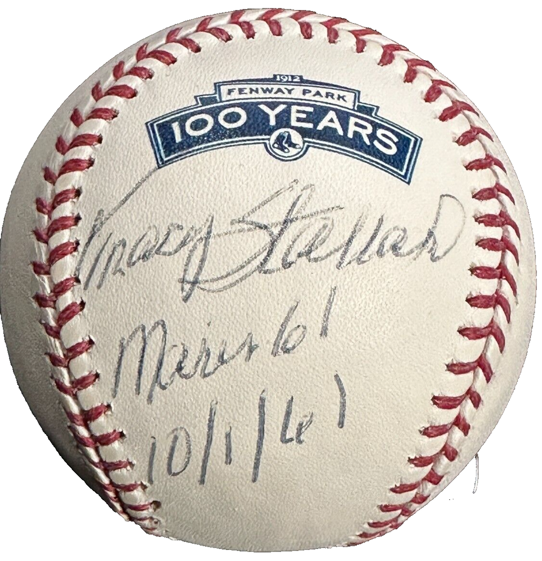 Tracy Stallard Autographed Fenway Park 100th Anniversary Baseball Red Sox