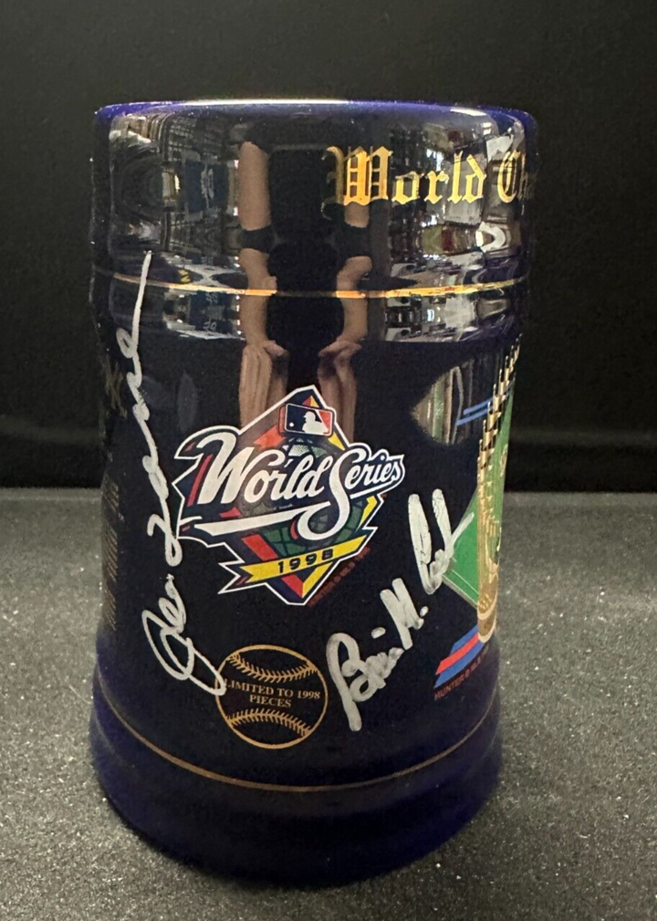 George Steinbrenner Joe Torre & Cashman Autographed 1998 World Series Stein BAS