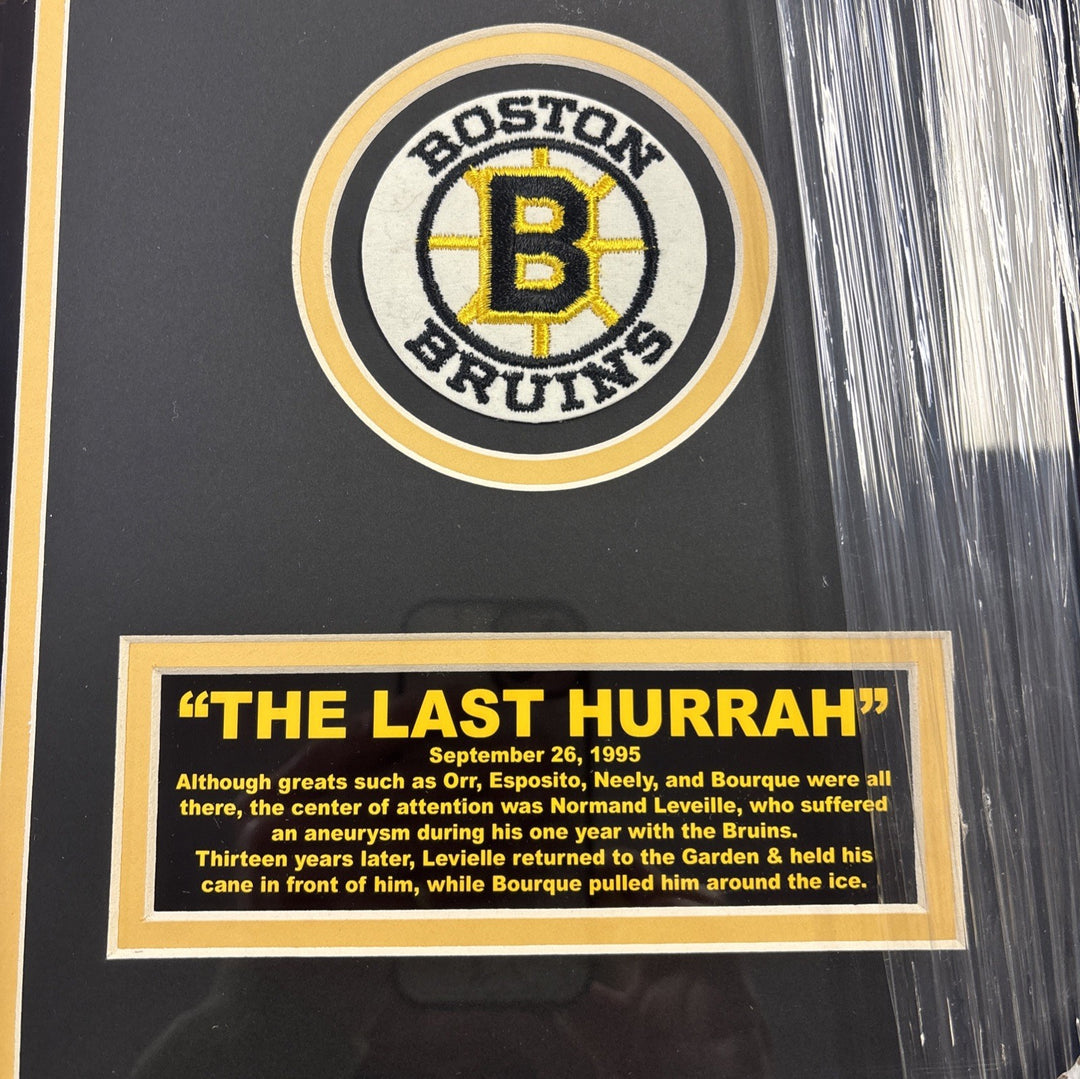 Normand Leveille /Ray Bourque Boston Bruins Signed Framed Photo COA 8x10