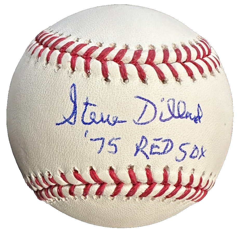 Steve Dillard Autographed Official Major League Baseball W/ 75 Red Sox Insc