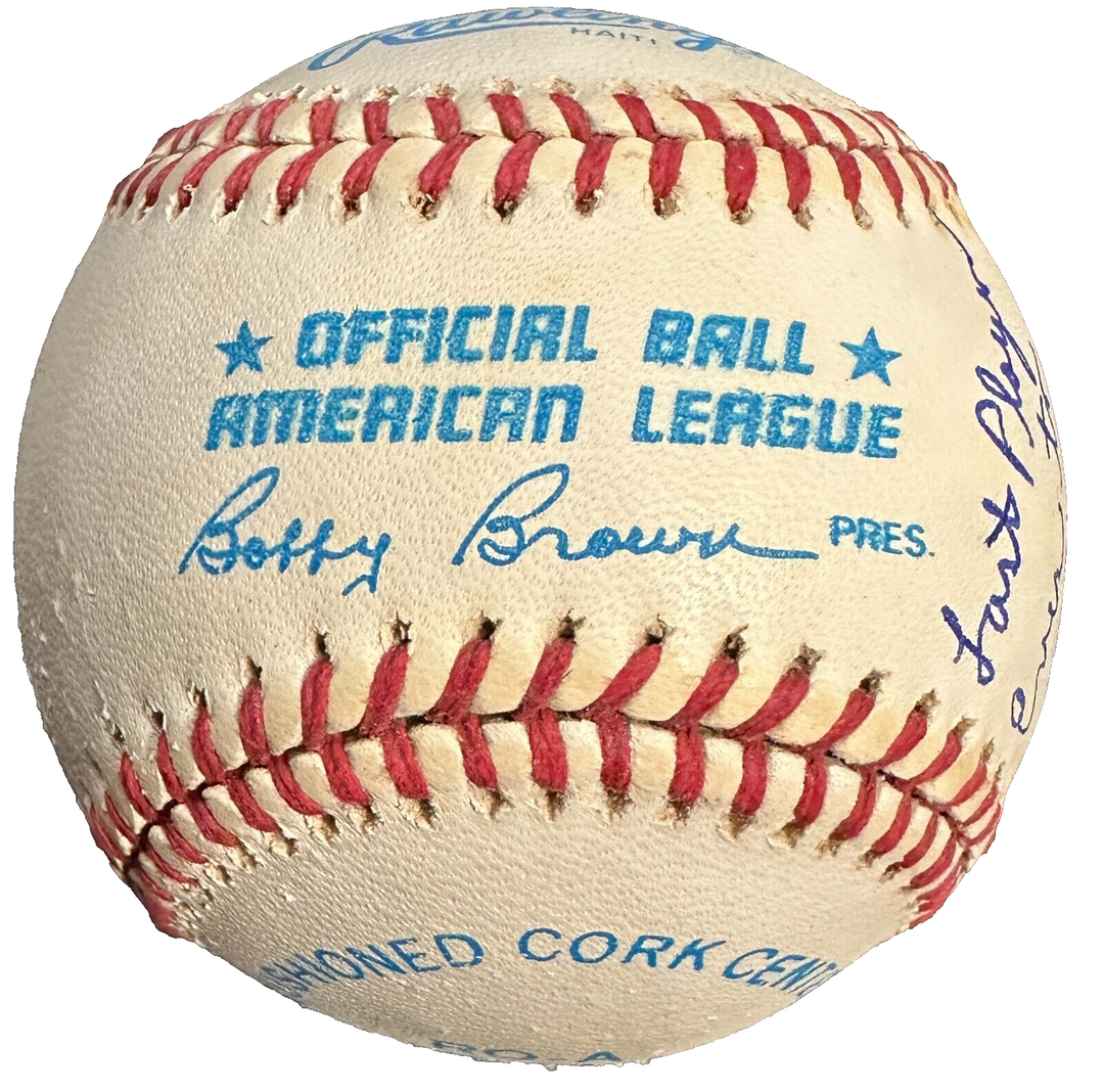 Wilbur Wood Autographed Baseball W/ Last Player to Start Both Ends of DH 1973