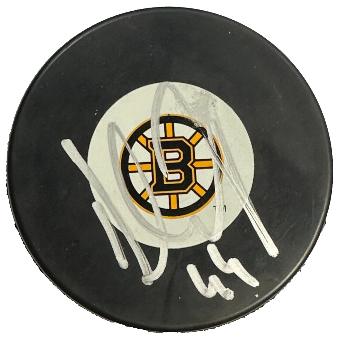 Dennis Seidenberg Autographed Boston Bruins Hockey Puck NHL